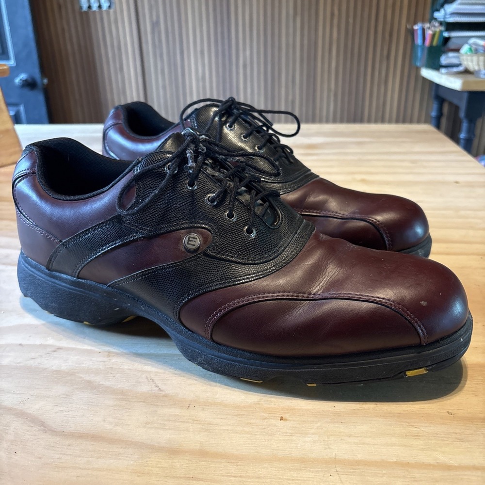 Etonic Men's Sz 14 M Spiked Golf Shoes Brown/Black Dri-XC